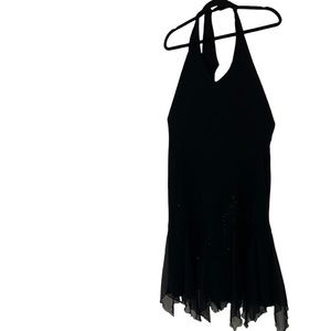 S.L. Fashions Open Back Black Midi Dress, Size 14